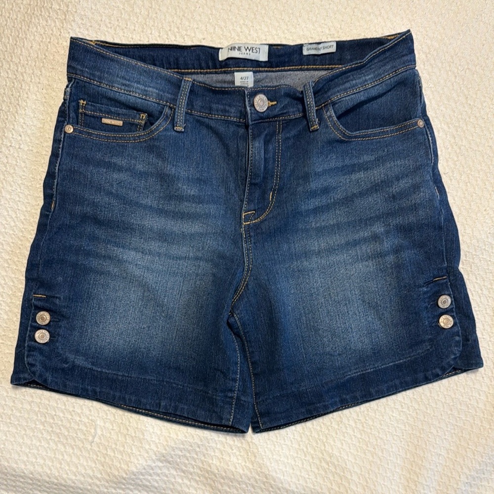 Nine West Blue Jean Shorts with Tailored Finish